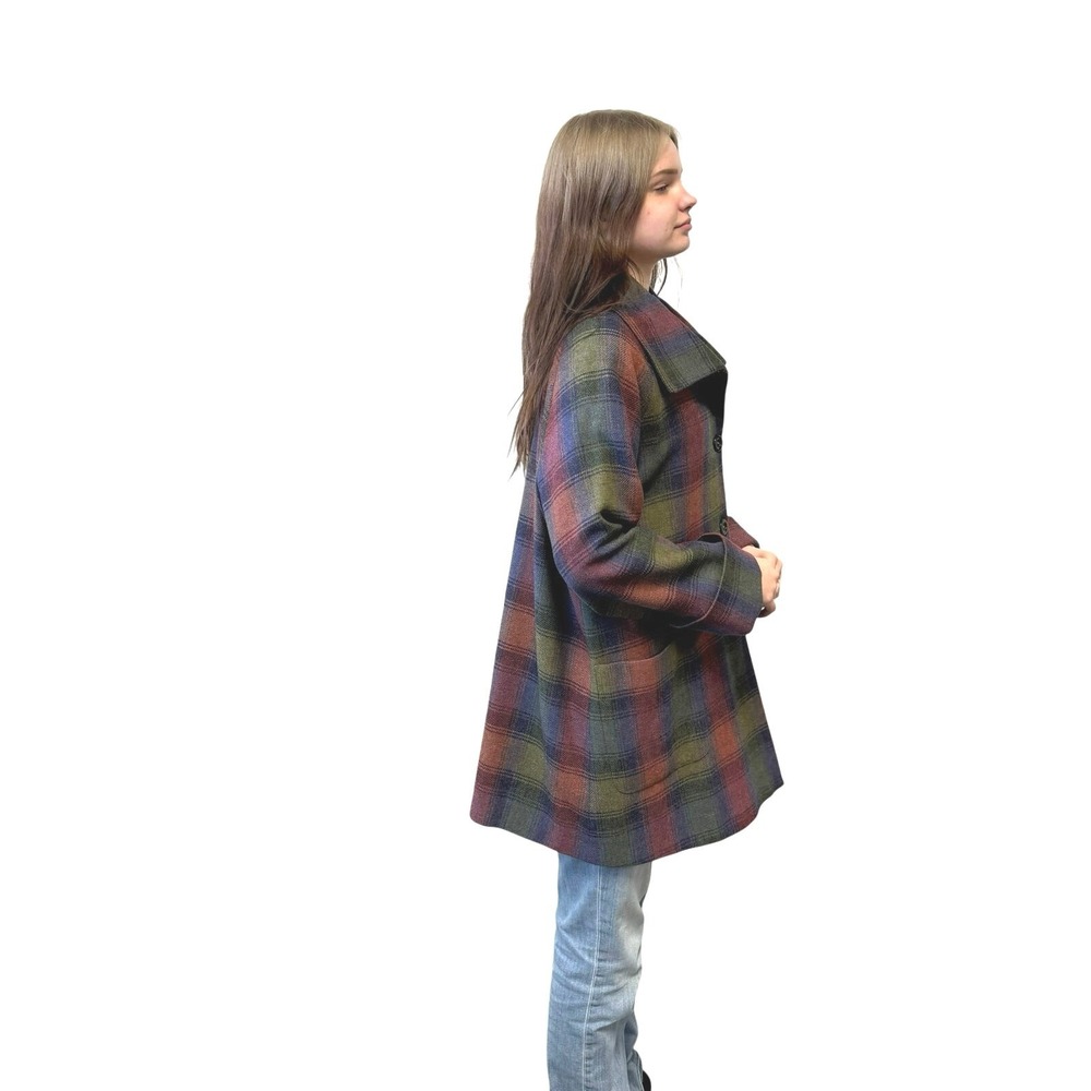 Vintage Triona Design Ireland Multicolor Donegal Tweed Plaid Wool Coat - Picture 4 of 13